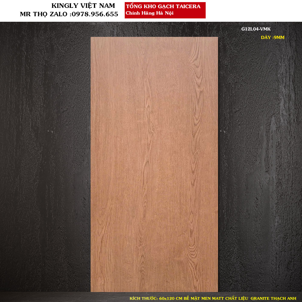 Gạch lát nền vân gỗ Taicera 60x120 cm G12L04 Loại 1